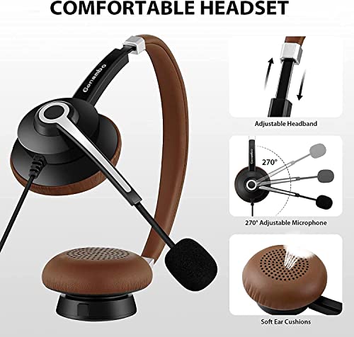 Brand USB Headset: Noise Cancelling Mic, Stereo Sound, Audio Control - PC Laptop, Business Skype UC Call Center