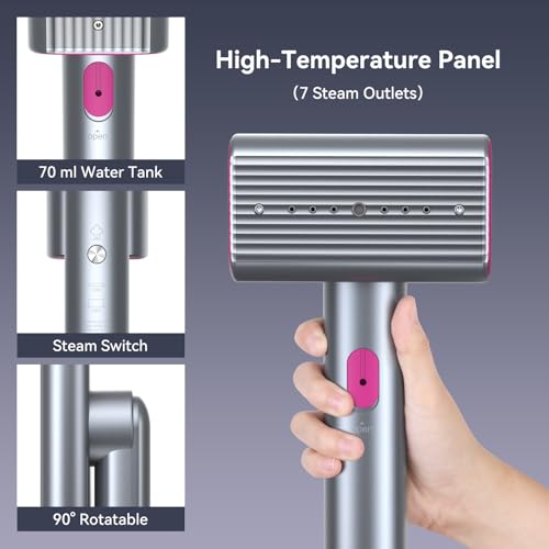 Portable Clothes Steamer: Fast Heat, 20 Min Continuous Ironing, Travel & Home