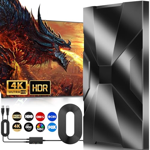 2026 Indoor Outdoor TV Antenna - 2K/4K Smart TV, Waterproof Design, 2200+ Miles Range, Local Channels Reception, 36 Ft Cable