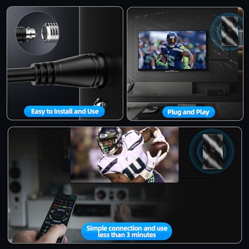 2026 Indoor Outdoor TV Antenna - 2K/4K Smart TV, Waterproof Design, 2200+ Miles Range, Local Channels Reception, 36 Ft Cable