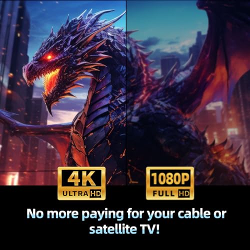 2026 Indoor Outdoor TV Antenna - 2K/4K Smart TV, Waterproof Design, 2200+ Miles Range, Local Channels Reception, 36 Ft Cable