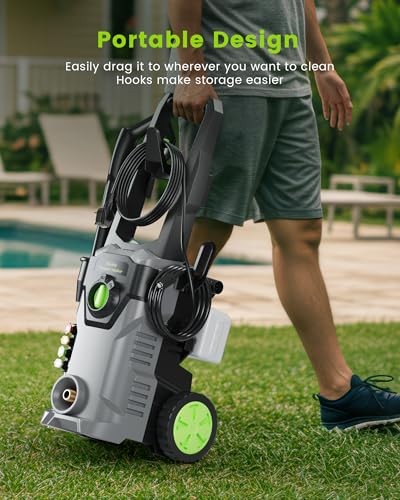 ETOOLAB Electric Power Washer 160Bar with Foam Cannon - Ideal for Cars, Fences, Patios, Decks, Driveway