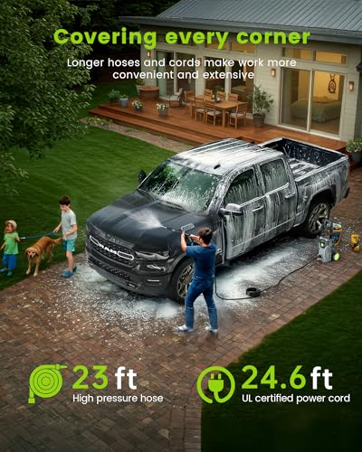 ETOOLAB Electric Power Washer 160Bar with Foam Cannon - Ideal for Cars, Fences, Patios, Decks, Driveway