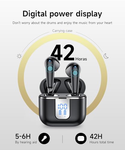 Brand Wireless Earbuds: Bluetooth 5.3, HiFi Stereo, IPX7 Waterproof. 48H Playtime, Dual LED Display - Ideal for Travel/Business