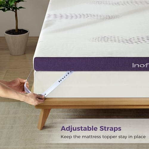 Inofia King Gel Memory Foam Bed Topper, 8CM GELEX, Washable Cover, Pressure Relief, Sleep Cooler, Rest Easy