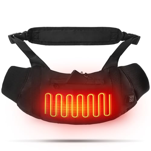Electric Heated Hand Muff 10000mAh, 3-Level Heat, Rechargeable Power Bank, Adjustable Strap, 2 Pockets - Football, Golf, Hunting, Camping