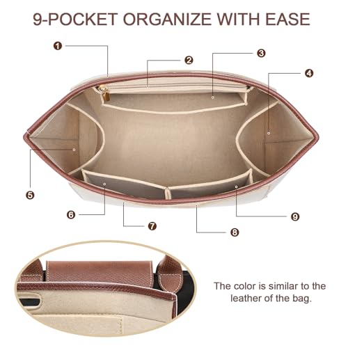 Longchamp Bag Organizer Insert for Le Pliage L - Beige 13 inch