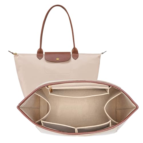 Longchamp Bag Organizer Insert for Le Pliage L - Beige 13 inch