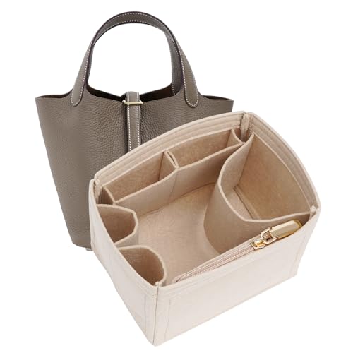 Picotin 18 Felt Handbag Organizer Insert for Totes, Beige