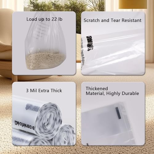 Self-Cleaning Litter Box Liners, 150 Pack, Extra Thick Waste Drawer, Easy to Empty