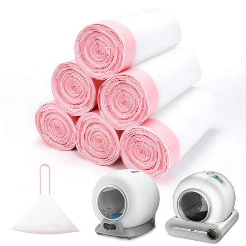 PetCove 120-Count Heavy Duty Litter Box Liners for Self-Cleaning Cat Box - Leak-proof Drawstring Waste Bags