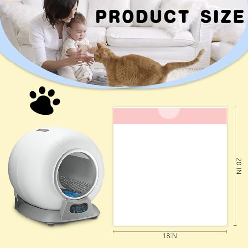 PetCove 120-Count Heavy Duty Litter Box Liners for Self-Cleaning Cat Box - Leak-proof Drawstring Waste Bags