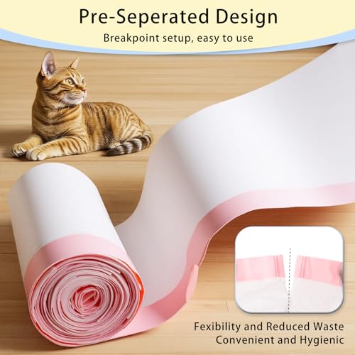 PetCove 120-Count Heavy Duty Litter Box Liners for Self-Cleaning Cat Box - Leak-proof Drawstring Waste Bags