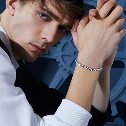 Stainless Steel Franco Chain Men's Bracelet - Gift for Him