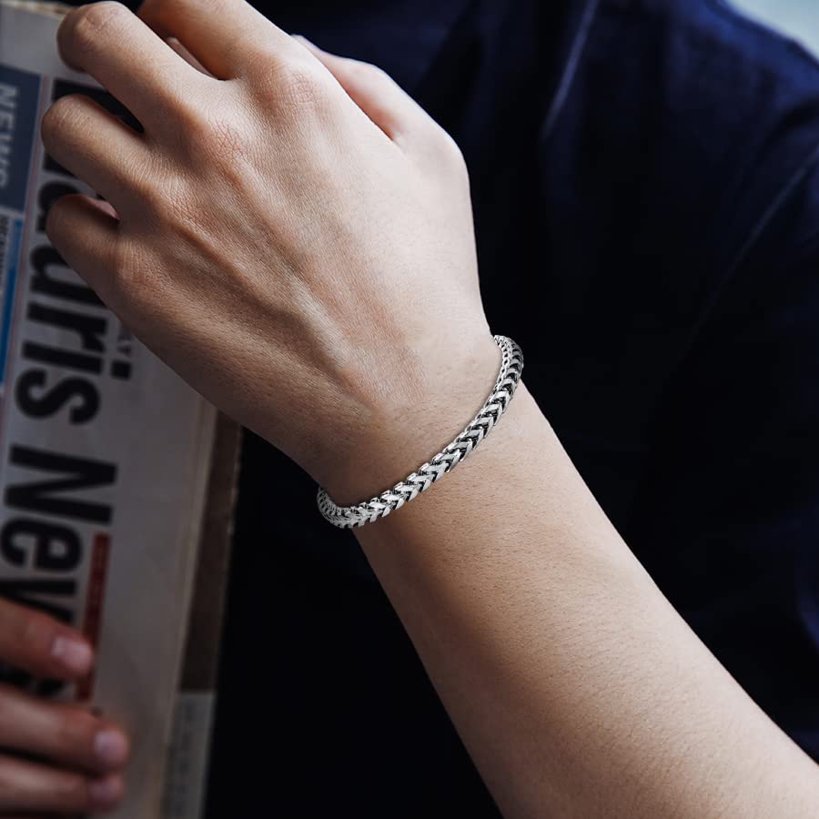 Stainless Steel Franco Chain Men's Bracelet - Gift for Him