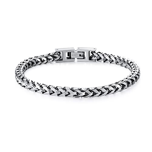 Stainless Steel Franco Chain Men's Bracelet - Gift for Him