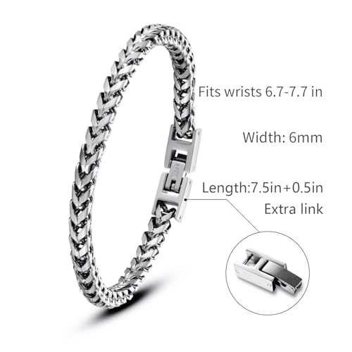 Stainless Steel Franco Chain Men's Bracelet - Gift for Him