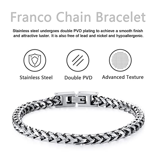 Stainless Steel Franco Chain Men's Bracelet - Gift for Him