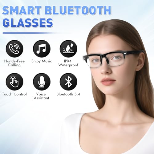 Bluetooth Smart Glasses: Open-Ear Sound, Waterproof for Travel, Work & Driving