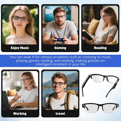 Bluetooth Smart Glasses: Open-Ear Sound, Waterproof for Travel, Work & Driving