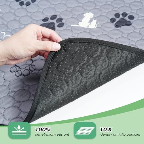 Brand Washable Puppy Pee Pads 2 Pack Absorbent Reusable Training Dog Pads, Non-Slip Pet Potty Whelping Playpen Bed, Grey 24 inch