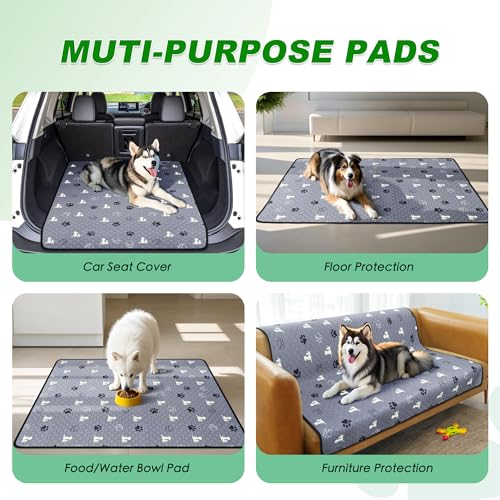 Brand Washable Puppy Pee Pads 2 Pack Absorbent Reusable Training Dog Pads, Non-Slip Pet Potty Whelping Playpen Bed, Grey 24 inch