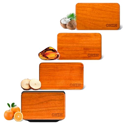 Wood Air Freshener: Car Odor Eliminator, Long Lasting Scent - Vehicle Diffuser for Truck & SUV - Pack of 4 - Teak, Amber, Cabana, Grove