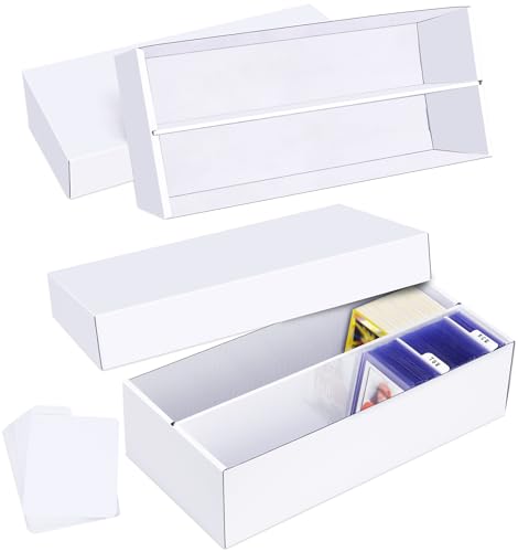 UltraPro Trading Card Storage Box 2 Pack - 1600 Cardboard inch Organizer with Dividers for MTG, TCG, Sports
