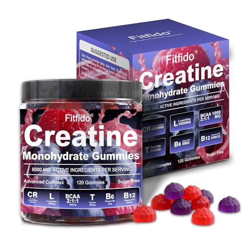 Muscle-Building Creatine Gummies 8000mg, Energy Boost, Faster Recovery, Vegan, Raspberry & Blackberry