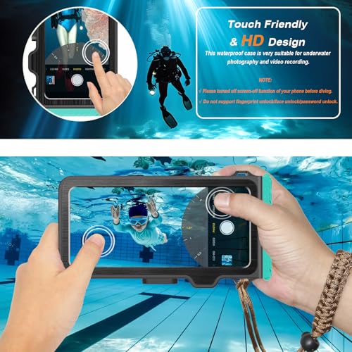 2025 Waterproof Diving Snorkel Phone Case for iPhone & Samsung - Pro Scuba Dive Underwater Photo Video Cover, Teal
