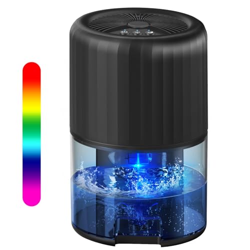 Brand Dehumidifier for Bedroom - Auto Defrost, 2200ML Capacity, 2 Modes - Quiet Small Dehumidifier for Home, Basement, Kitchen - Black